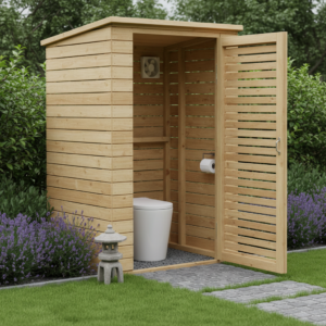 Campingtoilette im Garten